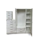 Snow White Multi-Storage Wardrobe with Drawer Unit