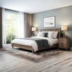 Classic Wooden Bed with Matching Side Drawers