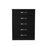 Classic 5 drawer chest black Home Drawers