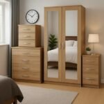 2-FULL MIRROR 2 DOOR WARDROBE SET (Assembled)
