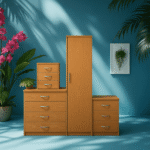 1 Door Wardrobe Set (Assembled)-White, Walnut, Oak, Grey, Black